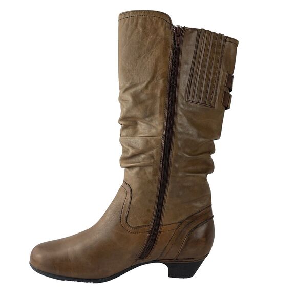 Cobb Hill Womens 10M Brown Leather Riding Boots Western Side Zip - Picture 3 of 16